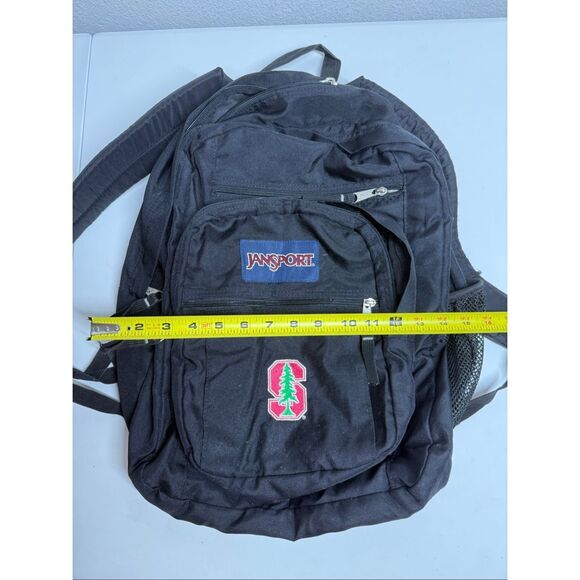 Vintage JanSport Black Backpack  Padded Shoulder Straps Mesh Pockets - Picture 14 of 16